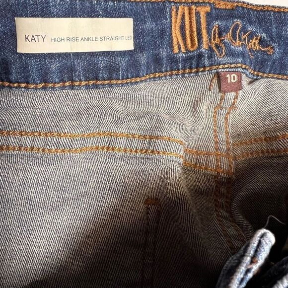 Kut from the Kloth Women's Katy High-Rise Ankle Straight Leg Jeans Blue Size 10 - Picture 8 of 9